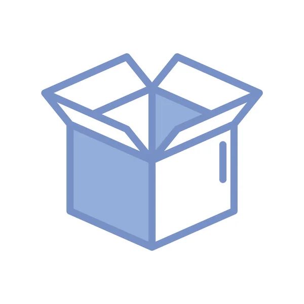 Opened box icon, blue outline style — Stockvector