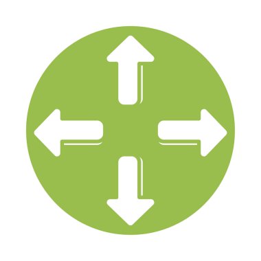 Dört yönlü oklar, siluet biçimi simgesi