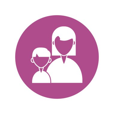 Oğlu olan kadın, siluet stili simge