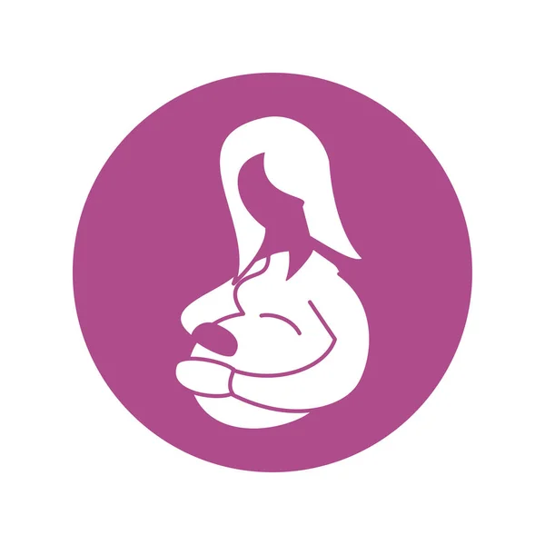 Femme enceinte, icône silhouette — Image vectorielle