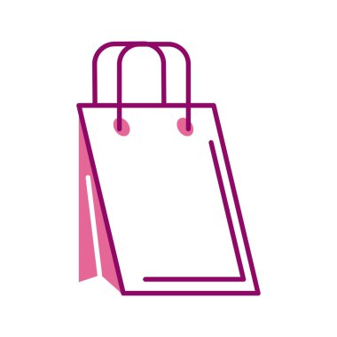 Alışveriş çantası, yarım çizgi ve renk simgesi