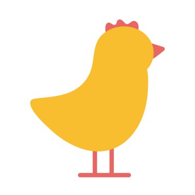 Beyaz arka plan üzerinde sevimli tavuk