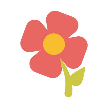 flower with leaf on white background