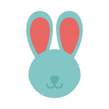 Beyaz arka planda sevimli tavşan başı