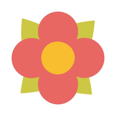 flower with leaf on white background