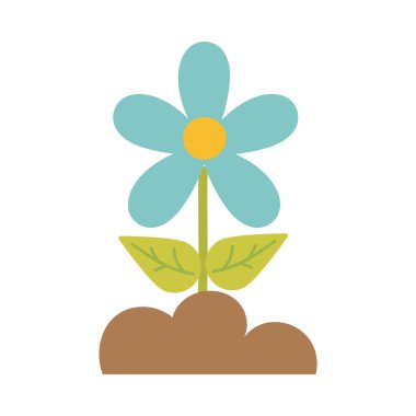 flower with leaf on white background