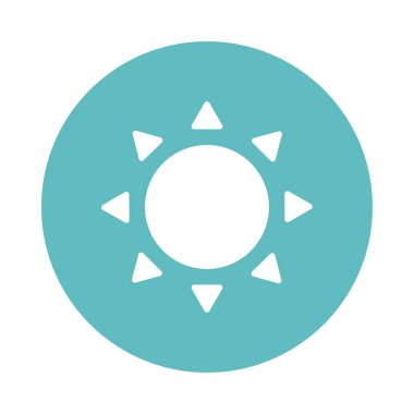 Parlak güneş, blok ve düz biçim simgesi