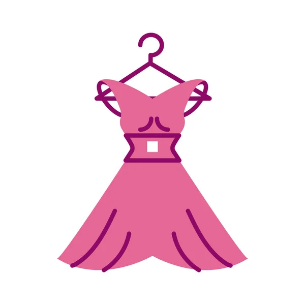 Kleid der Frau, halbe Linie und Farbe Stil-Ikone — Stockvektor