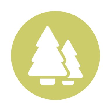 çam ağaçları, blok ve düz biçim simgesi