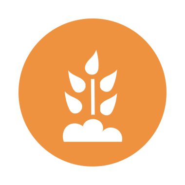 yeşil yapraklar, blok ve düz biçim simgesi