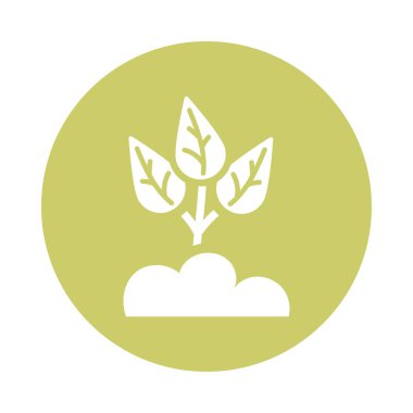 yeşil yapraklar, blok ve düz biçim simgesi