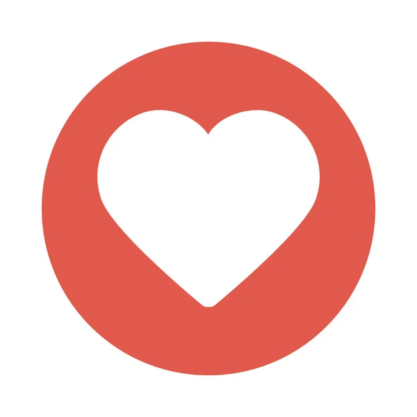 Cute heart red, block and flat style icon — стоковый вектор