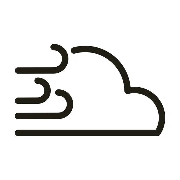 Cloud with wind, line style icon — Stock Vector