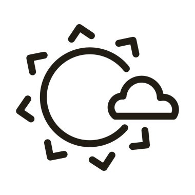 Bulutlu güneş, çizgi biçimi simgesi