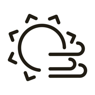 Rüzgarlı güneş, çizgi biçimi simgesi