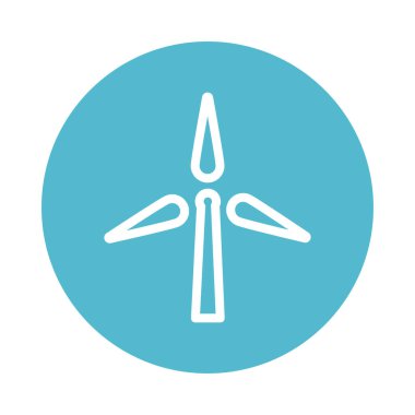 Elektrik, blok ve düz biçim simgesi için yel değirmeni