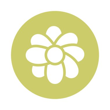 Şirin bahar çiçeği, blok ve düz stil simgesi