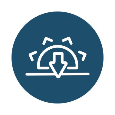 Aşağı ok, blok ve düz biçim simgesi ile güneş