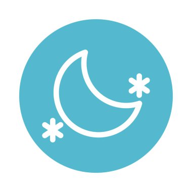 yıldızlı ay, blok ve düz biçim simgesi