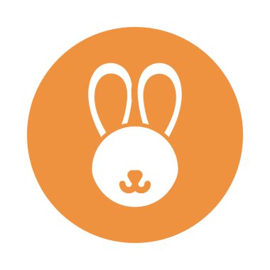 şirin tavşan başı, blok ve düz stil simgesi