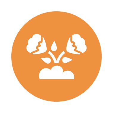 Yapraklı çiçek, blok ve düz biçim simgesi