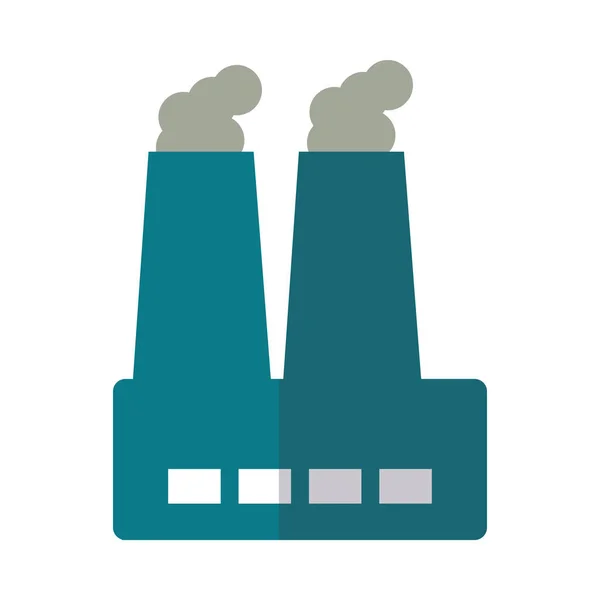 Fumée d'usine sur fond blanc — Image vectorielle