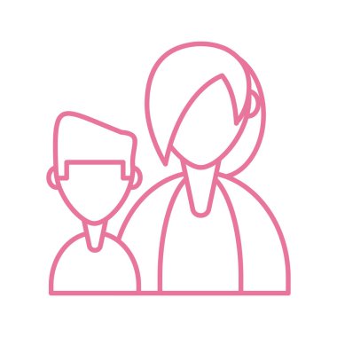 Oğlu olan kadın, çizgi stili simgesi