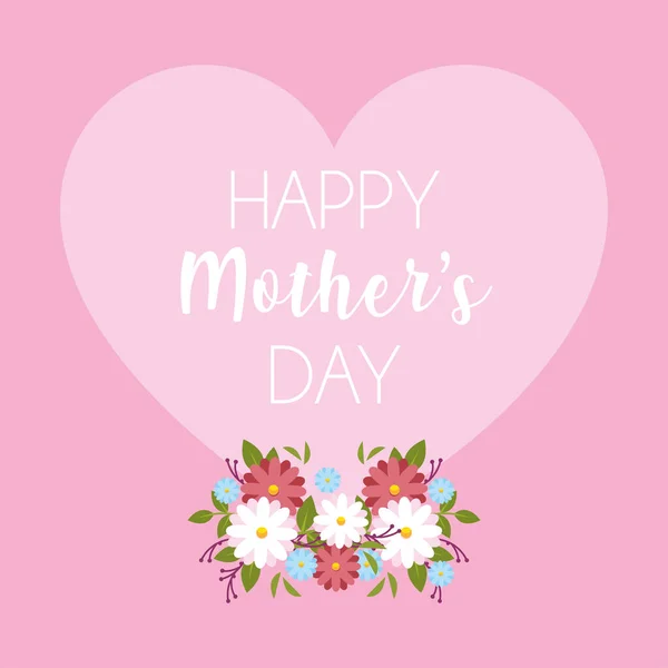 Beautiful greeting card with label happy mothers day — Διανυσματικό Αρχείο