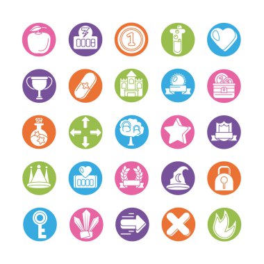 Simge video oyunu seti, siluet biçimi simgesi