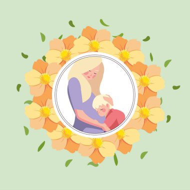 woman and son, card of the mother day