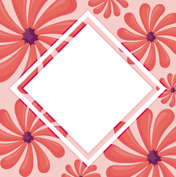 Decorative frame over floral and colorful background — ストックベクタ
