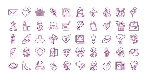 Set of icons mother day, line style icon — Stockvektor