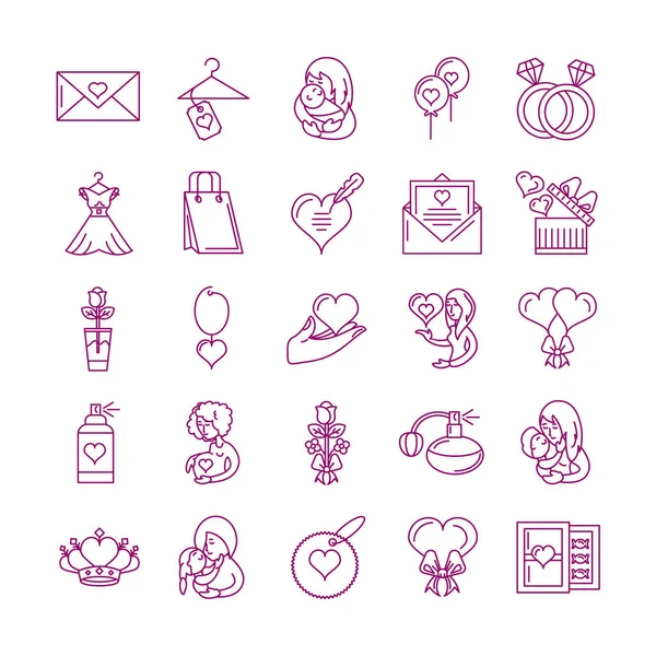 Set of icons mother day, line style icon — Stockvektor