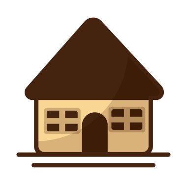 Beyaz arka planda şirin bir bina.