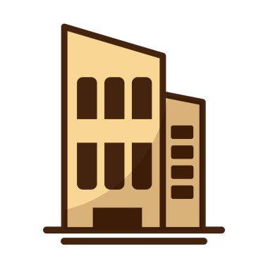 Beyaz arka planda apartman ve ofis binası