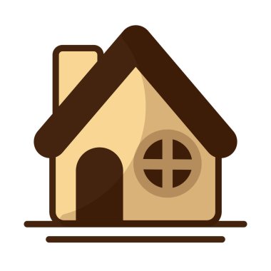 Beyaz arka planda şirin bir bina.