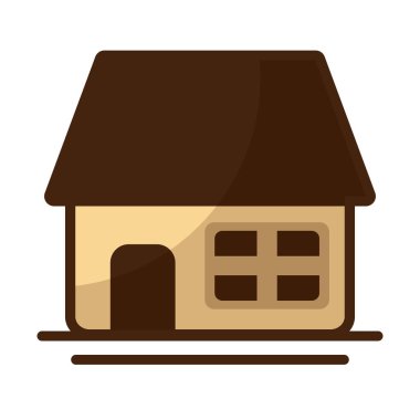 Beyaz arka planda şirin bir bina.