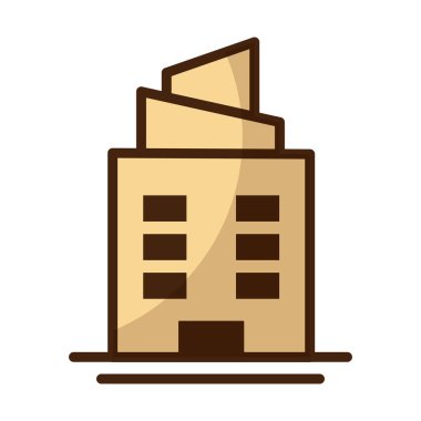 Beyaz arka planda apartman ve ofis binası