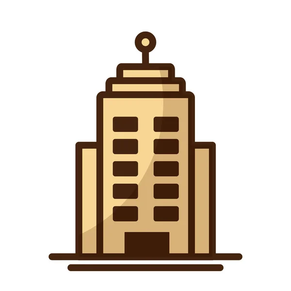Torre de apartamento y edificio de oficinas sobre fondo blanco — Vector de stock