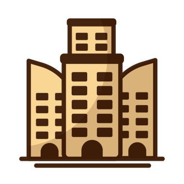 Beyaz arka planda apartman ve ofis binası