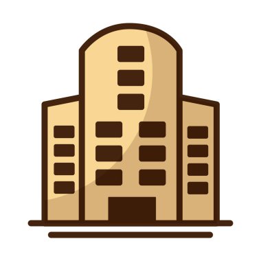 Beyaz arka planda apartman ve ofis binası