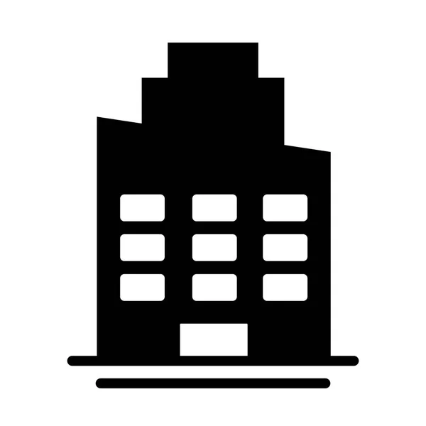 Tower of apartment and office building , silhouette style icon — Stock Vector