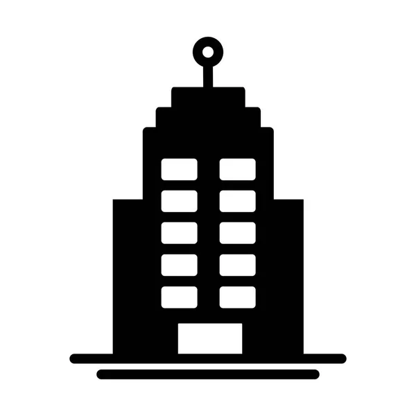 Tower of apartment and office building , silhouette style icon — Stock Vector