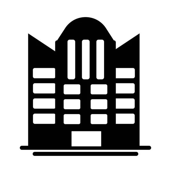Toren van het appartement en kantoorgebouw, silhouet stijl icoon — Stockvector