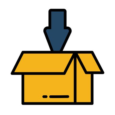 Beyaz arkaplanda ok olan indirme için kutuyu aç