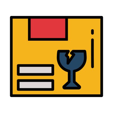 beyaz zemin üzerinde uyarı işareti olan karton kutu