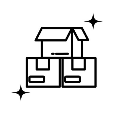 Karton kutular yığını, satır biçimi simgesi