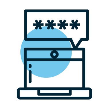 parola içeren dizüstü bilgisayar, satır biçimi simgesi