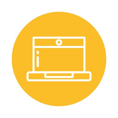 Güzel dizüstü bilgisayar, blok ve düz biçim simgesi