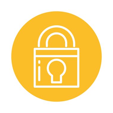 Kapalı asma kilit, blok ve düz biçim simgesi